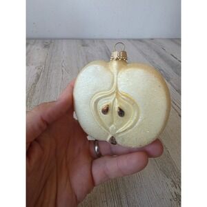 Vintage Germany Kurt Adler pear plum Apple glass ornament glitter Xmas tree